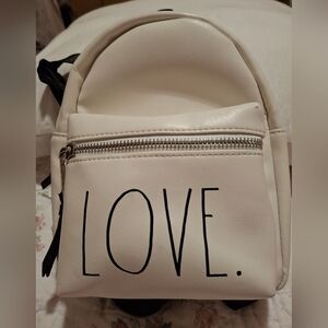 Rae Dunn White LOVE Mini Backpack